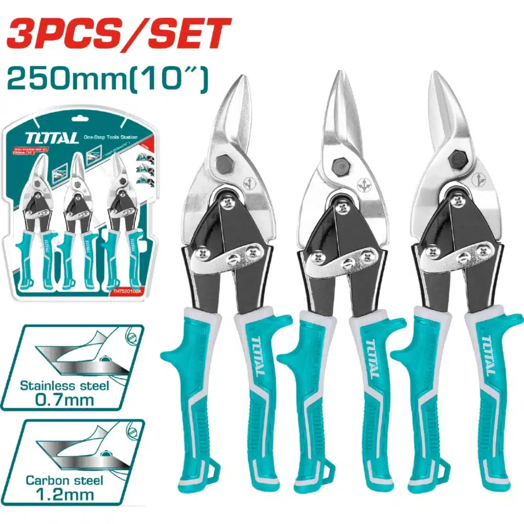 SET DE TIJERAS DE  AVIACIÓN 3PCS 250MM (10») DISEÑO UNICO – THT520106K