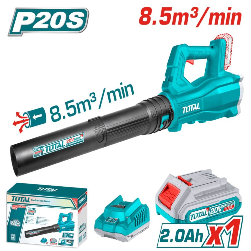 SOPLADORA LI-ION 20V 8.5M3/MIN MAX:115KM/H 15000/MIN 1 X 2.0AH +CARGADOR Y BATERIA 2.0AH – TABLI203235