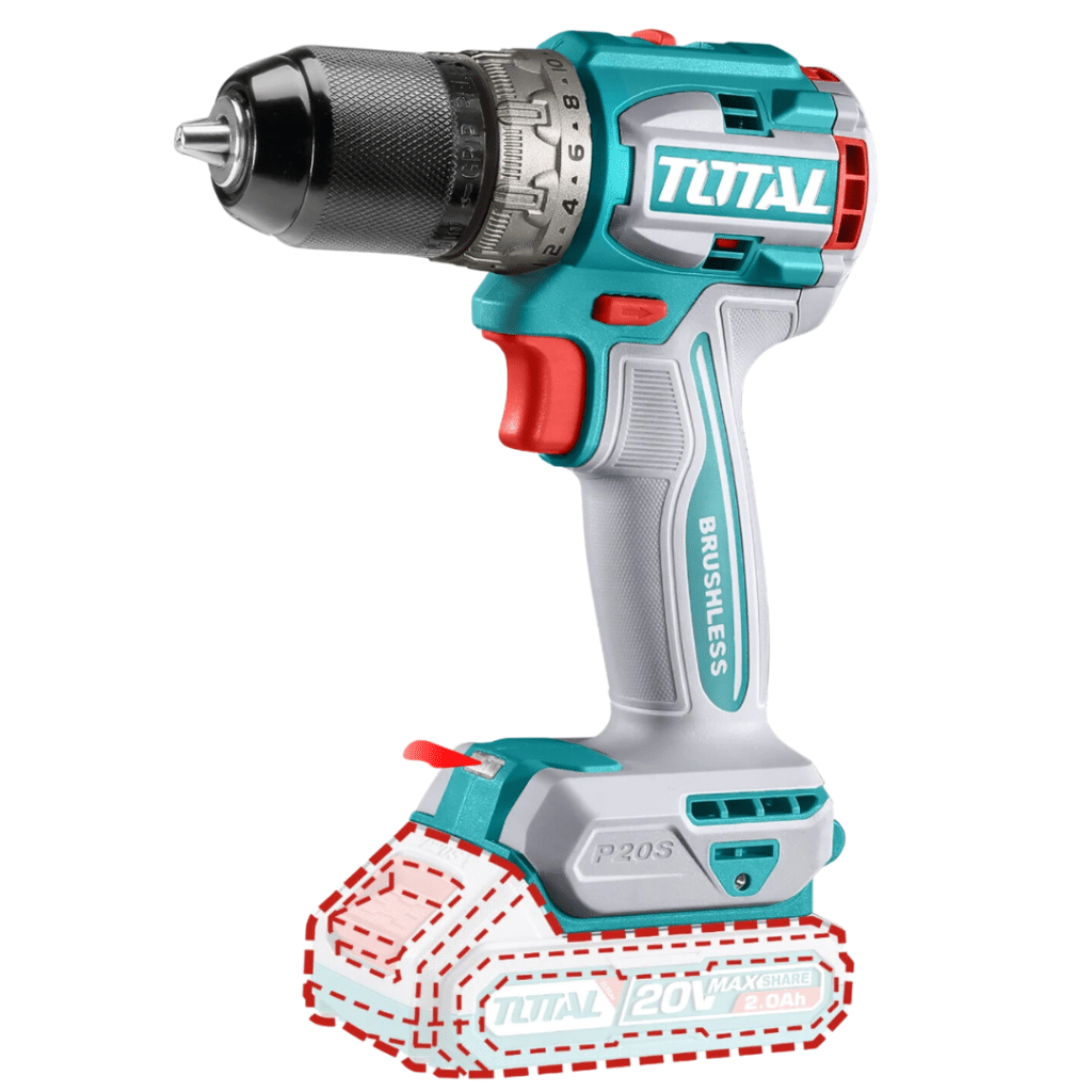 TALADRO 60NM LI-ION 20V 2.0AH 13MM 22+1 MALETÍN TOTAL- TDLI20602