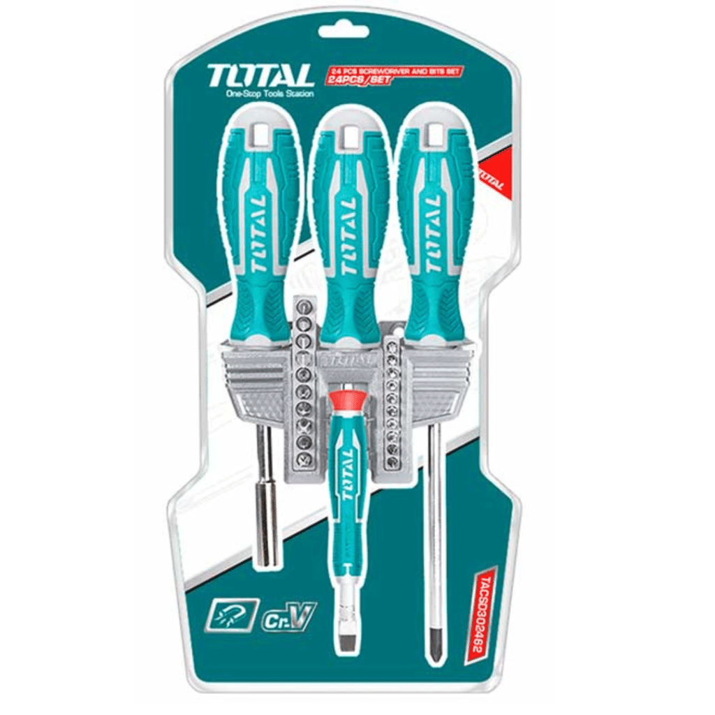 DESTORNILLADORES Y PUNTAS TOTAL TACSD302462 JUEGO DE 24 PIEZAS