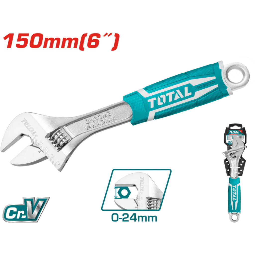 LLAVES INGLESAS AJUSTABLES TOTAL THT101086  CR-V 200MM 8″ 0-30MM