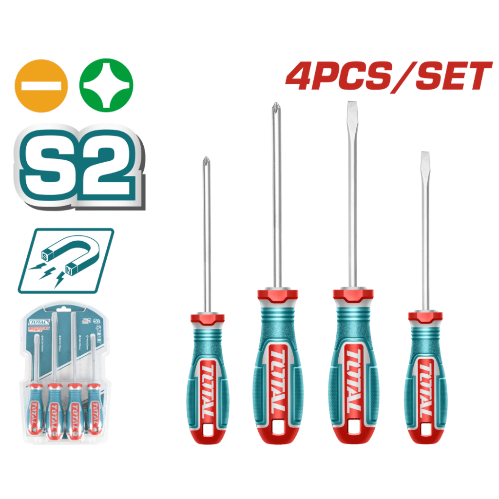 SET DESTORNILLADORES TOTAL TKSDS0426  S2 X4PCS