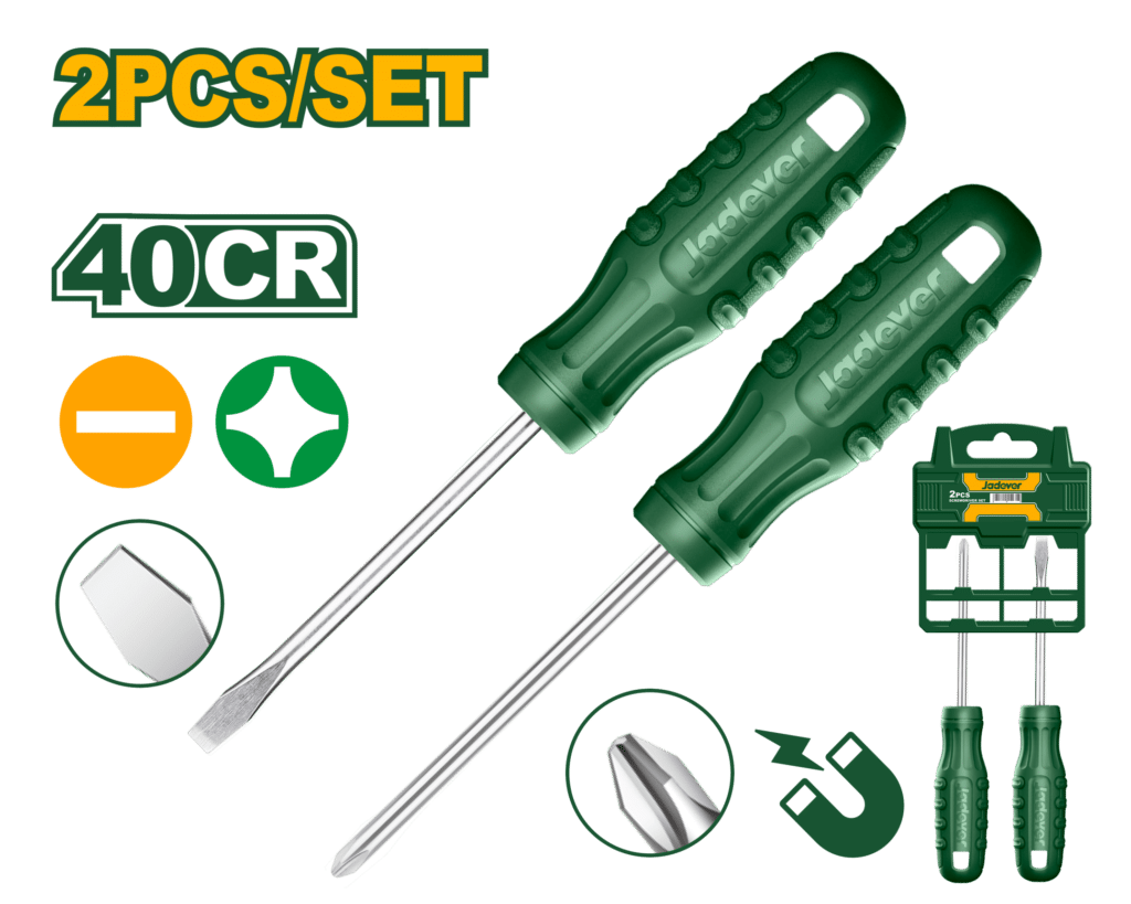 SET DE DESTORNILLADORES 40CR  SL6.5 PH2 100MM 2PCS – JDSS2302