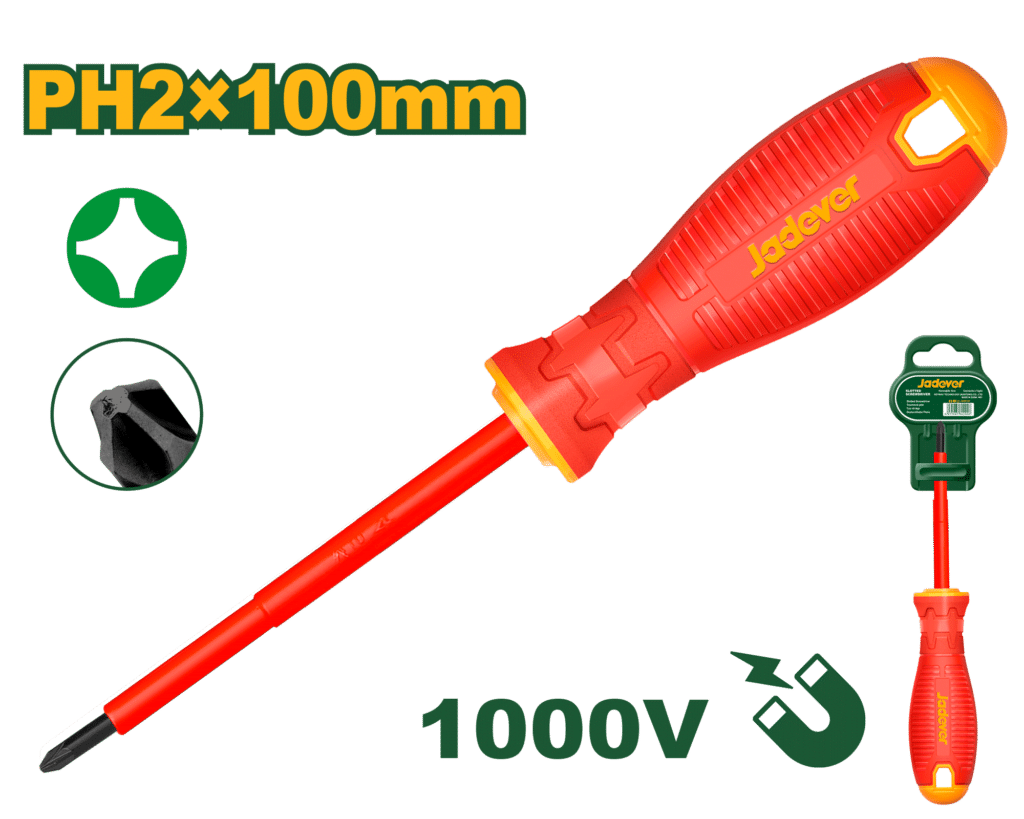 DESTORNILLADOR DIELÉCTRICO AISLADO CR-V PH2 100MM CV:1000V – JDSD7224