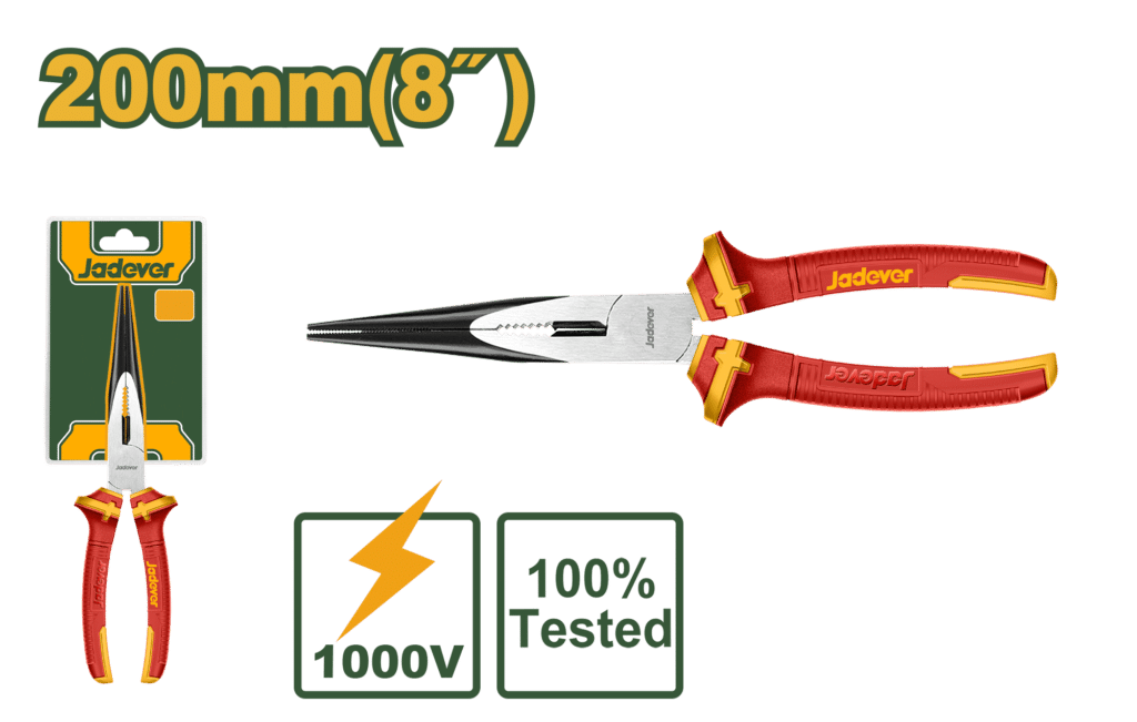ALICATE PUNTA LARGA AISLADO 8″ 200MM – JDPL2938