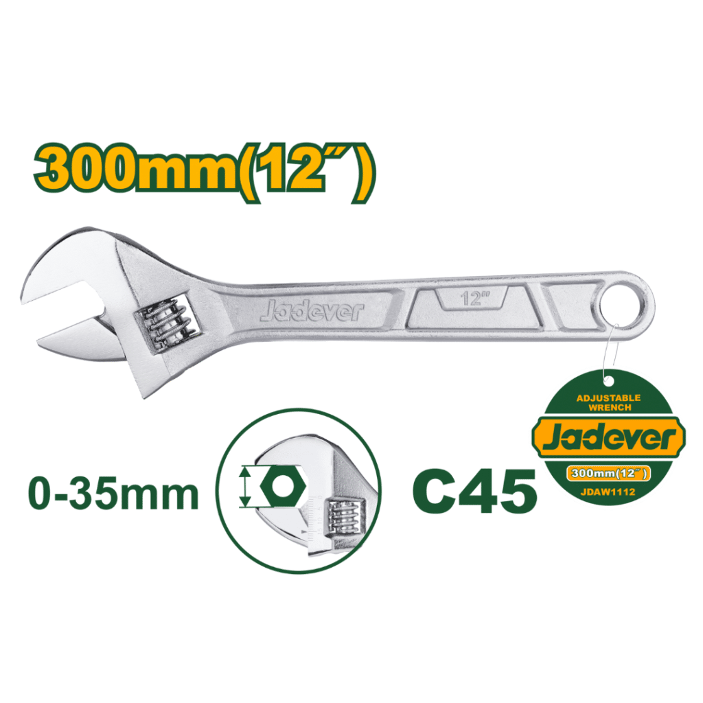 LLAVE AJUSTABLE CROMADO 12″ 300MM 0-35MM – JDAW1112