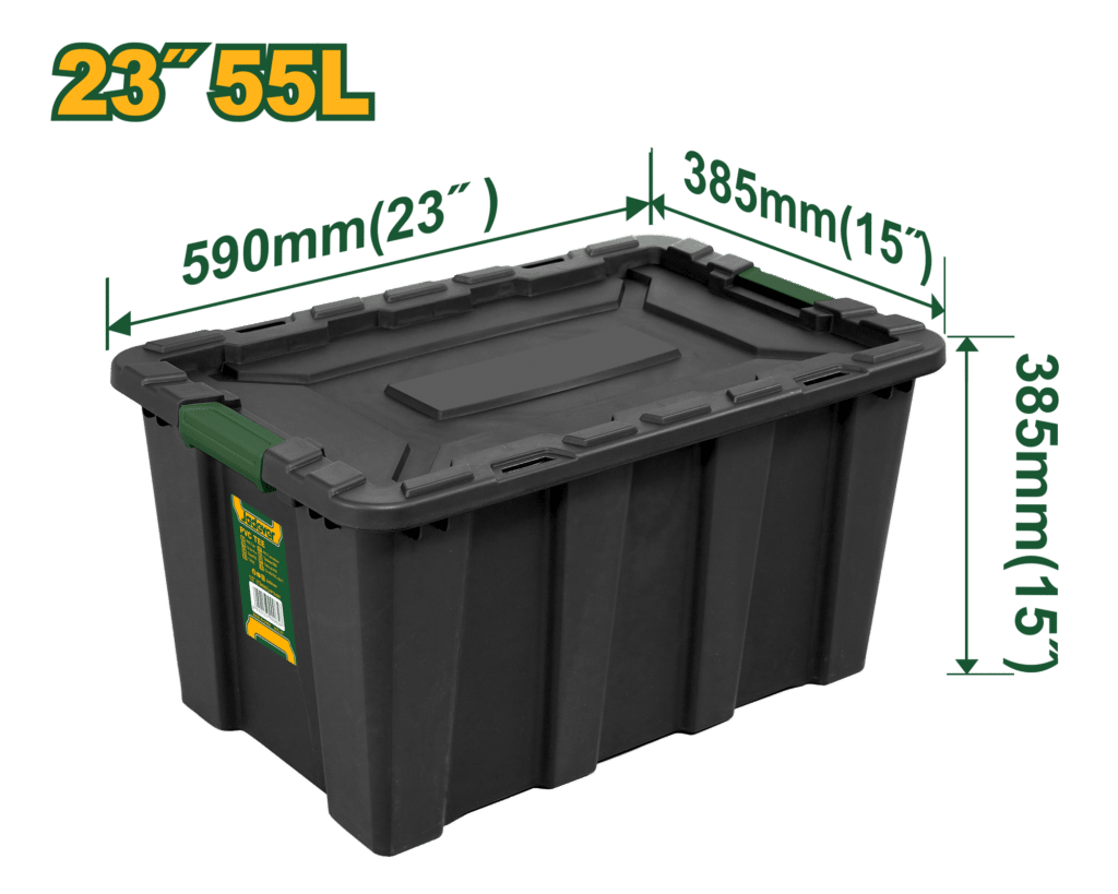 CAJA DE ALMACENAMIENTO NEGRO 23″ 55L – JDTB3355