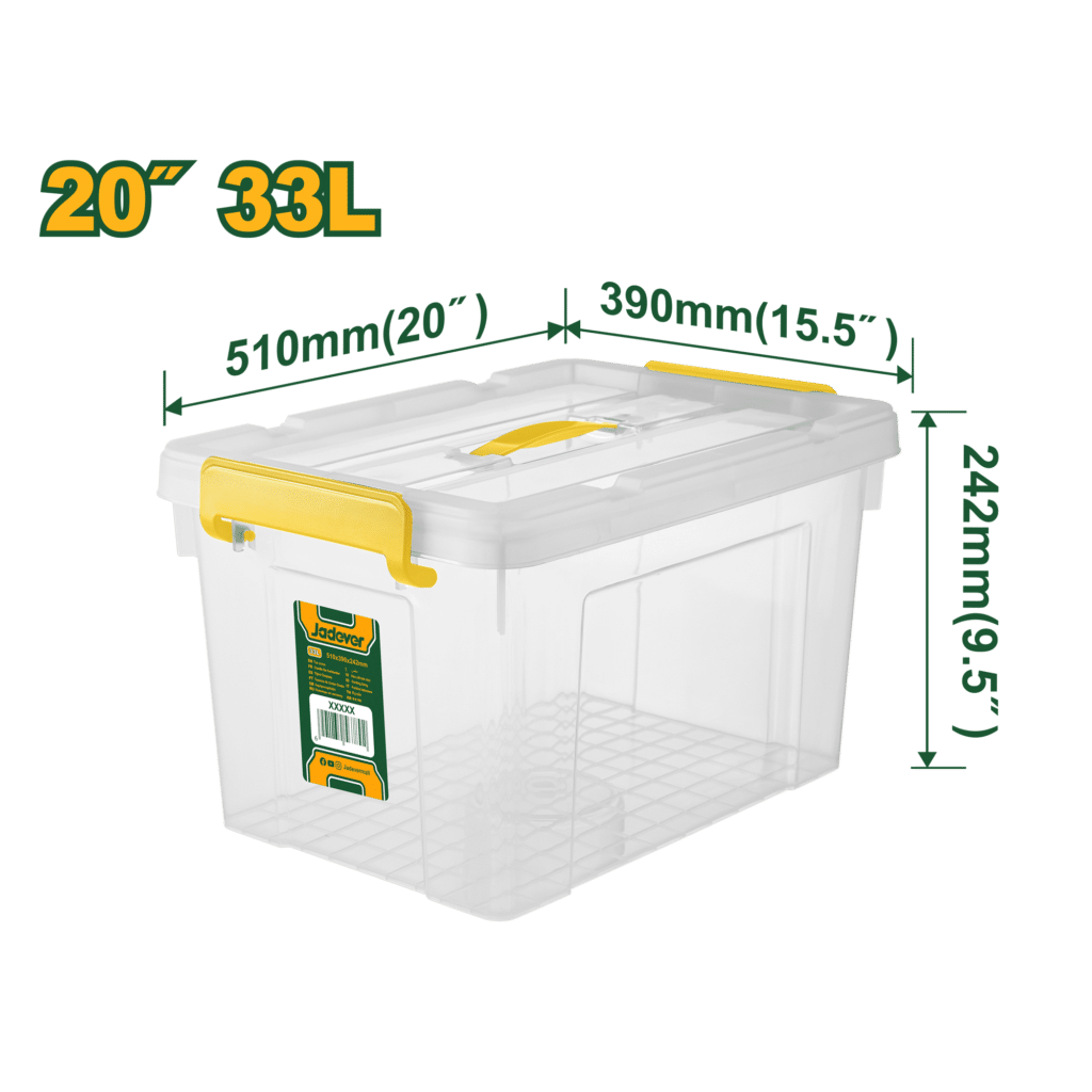 CAJA DE ALMACENAMIENTO TRANSPARENTE 20″ 30L – JDTB2335