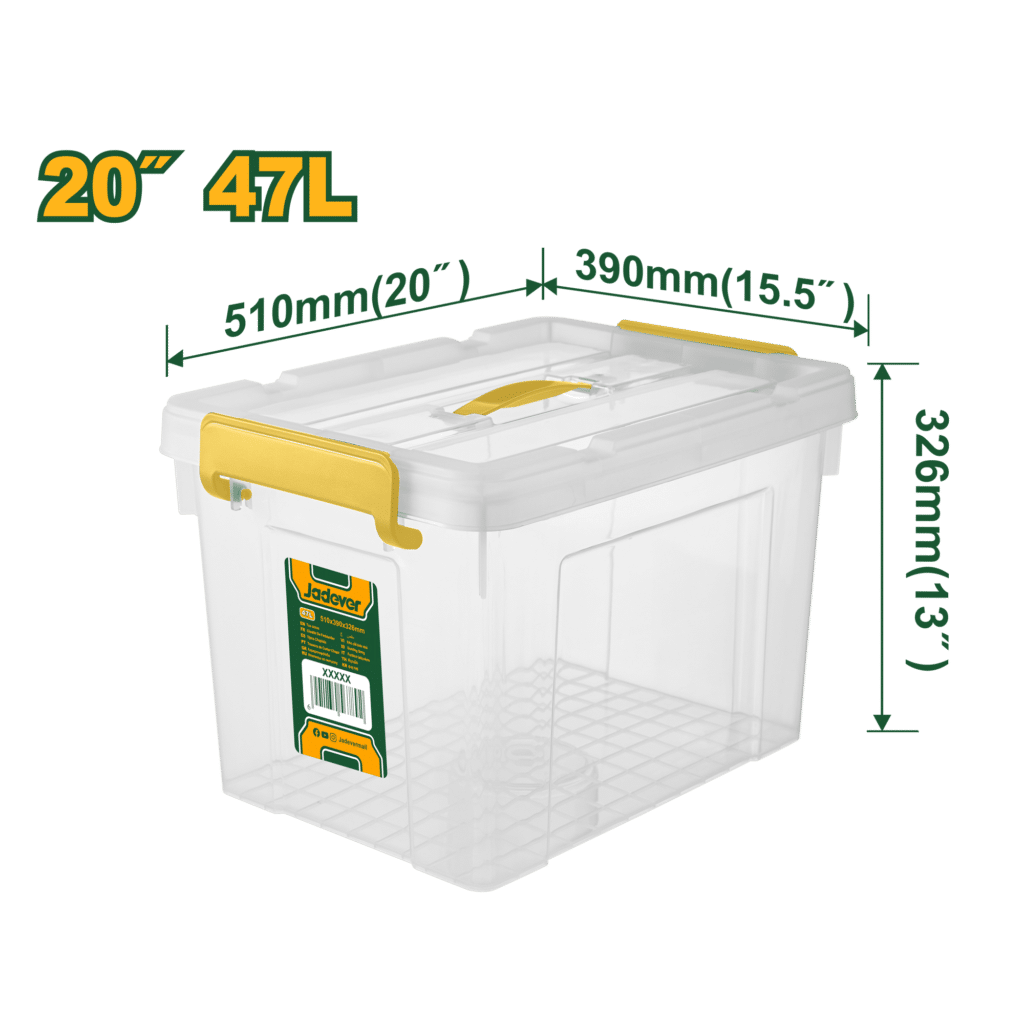 CAJA DE ALMACENAMIENTO TRANSPARENTE 20″ 33L – JDTB2350