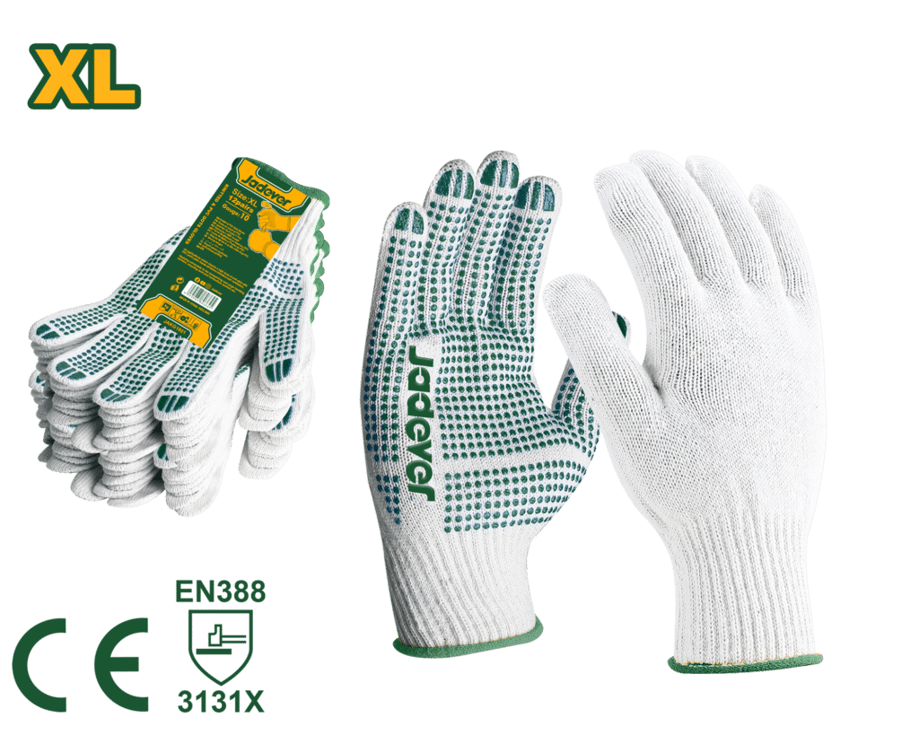 10 PARES DE GUANTES DE TRABAJO PVC CON PUNTOS XL – JDKG1801