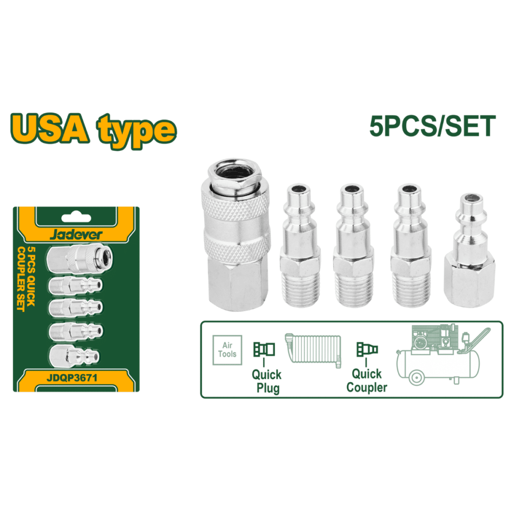 SET DE ACOPLES RÁPIDO 1/4″ 5PCS – JDQP3671