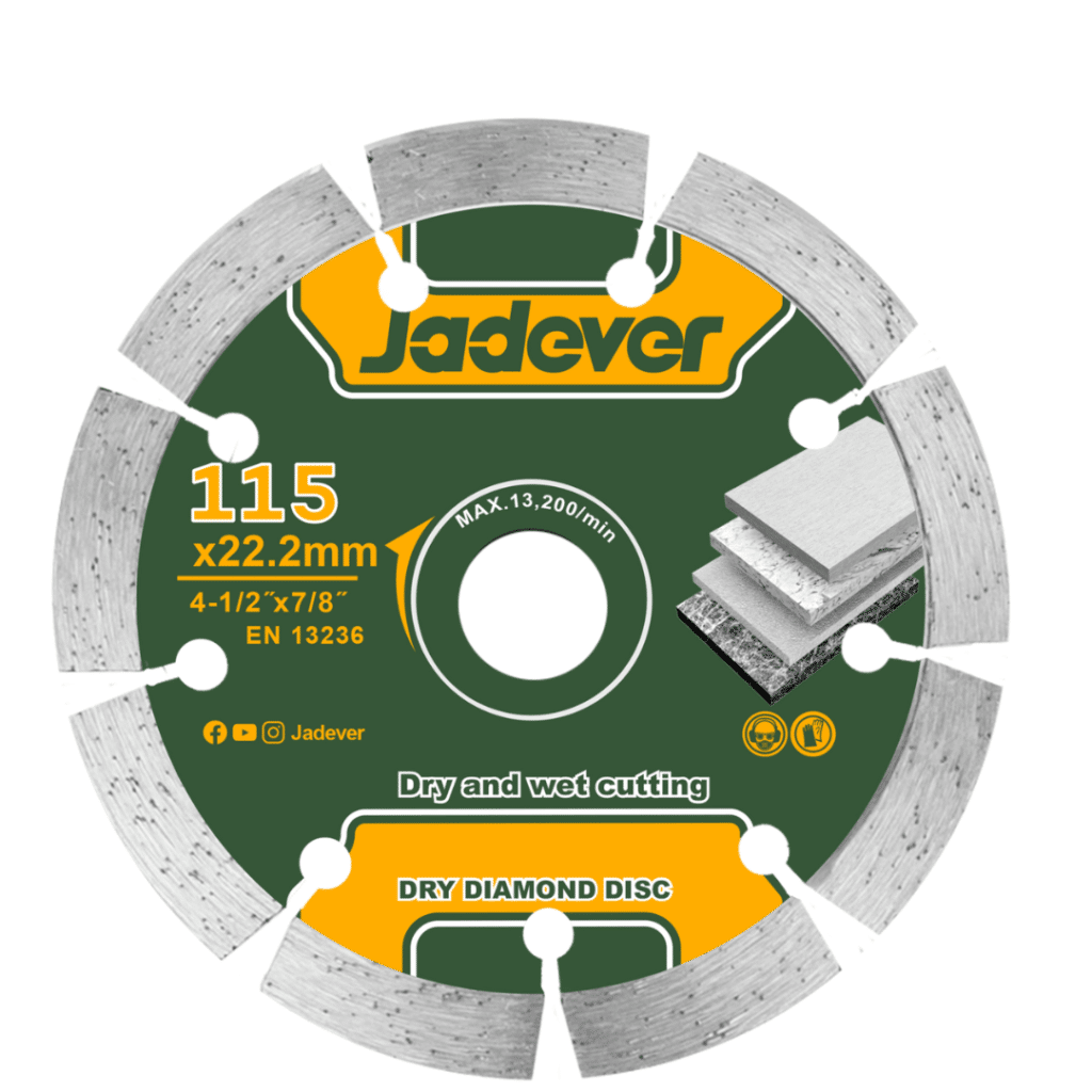 DISCO DE DIAMANTADO SECO 4.5″ 115X22.2MM ANCHO: 7.5MM – JDDC1K02