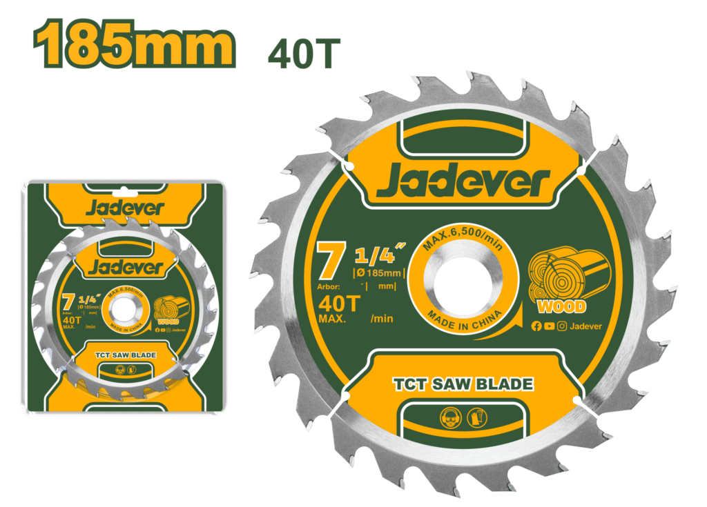 DISCO DE SIERRA 7.1/4 TCT 40T 185MM MADERA-  JDTC1K05