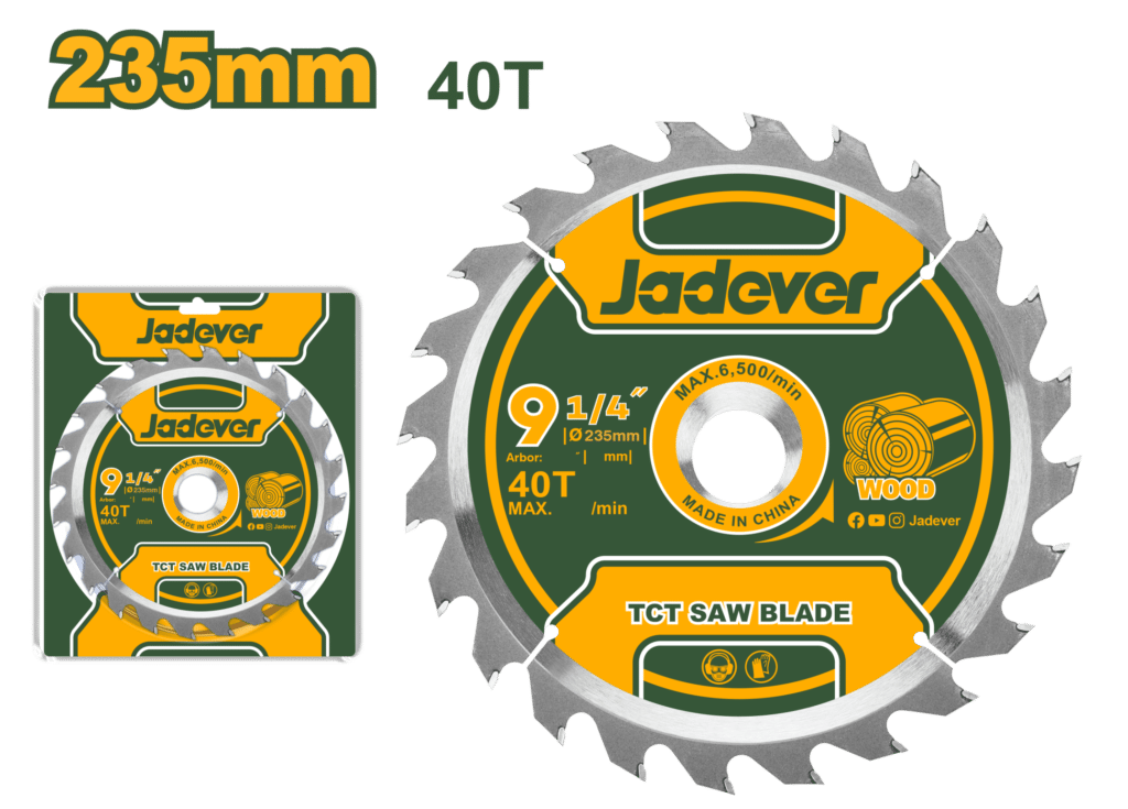 DISCO DE SIERRA 9.1/4″ TCT 40T 235MM  MADERA- JDTC1K07