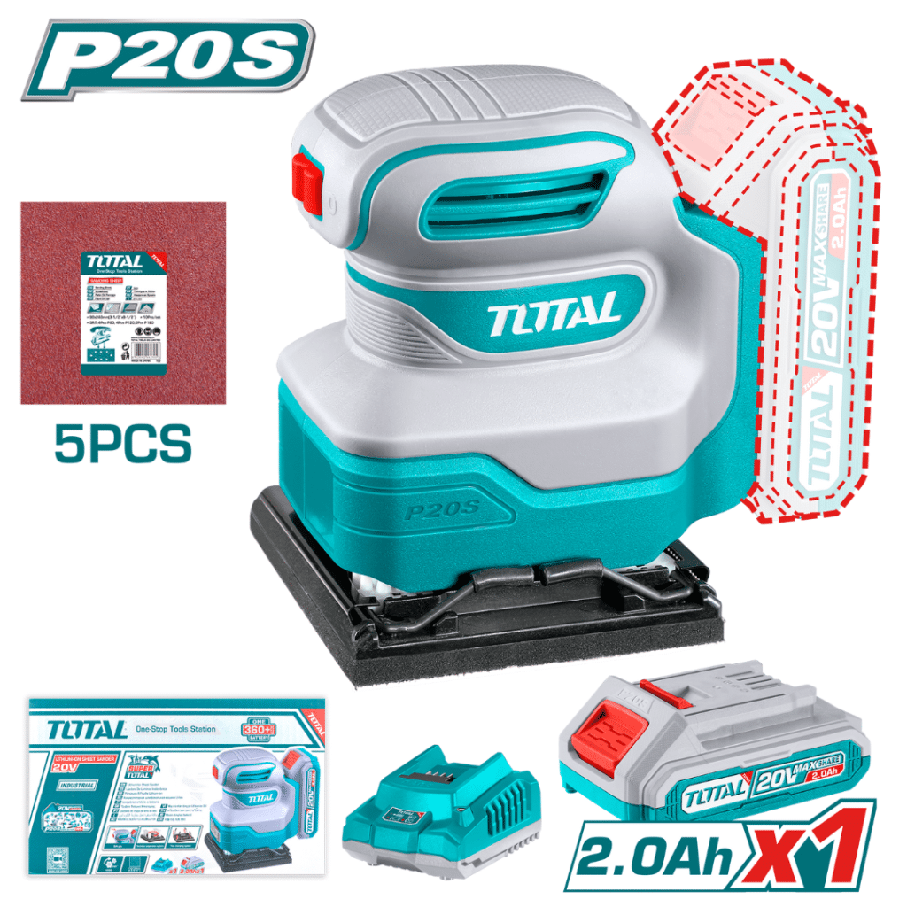 LIJADORA ORBITAL 20V 1200RPM 110X100MM – TSHSLI20141