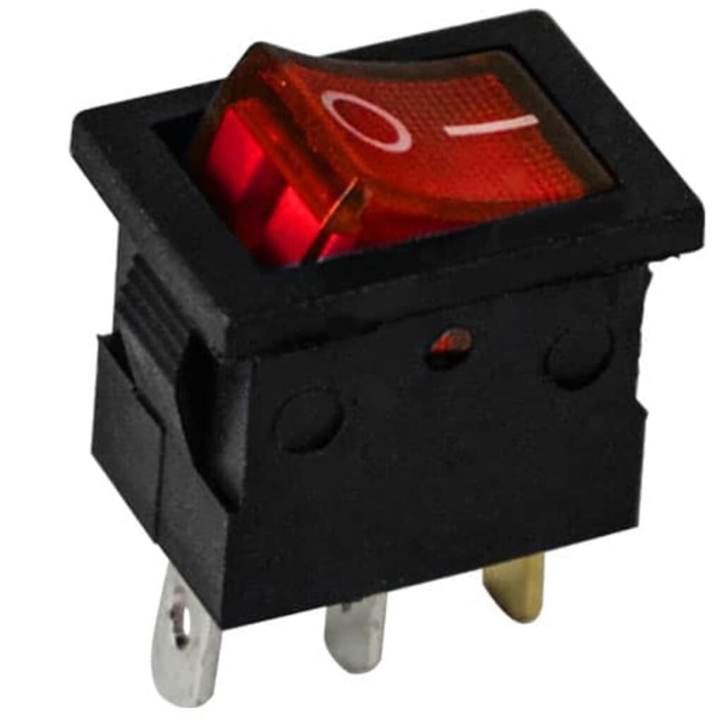 SWITCH LUZ ON OFF 12V 3PIN 2CLIPS ROJO 10PZS – MIRS-101A-2 RD