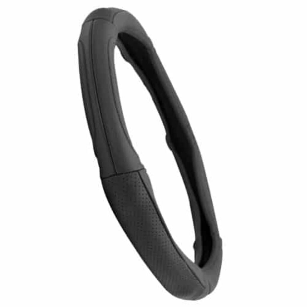 CUBRE VOLANTE CUERO GEN BK/DETALLES BK SEMIVENTILADO – SFT-18002BK