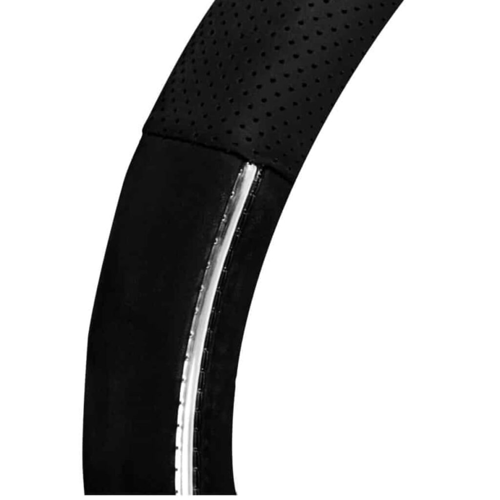 CUBRE VOLANTE CUERO GEN BK/BK/6 LINEAS CC VENTILADO – SFT-18008BK