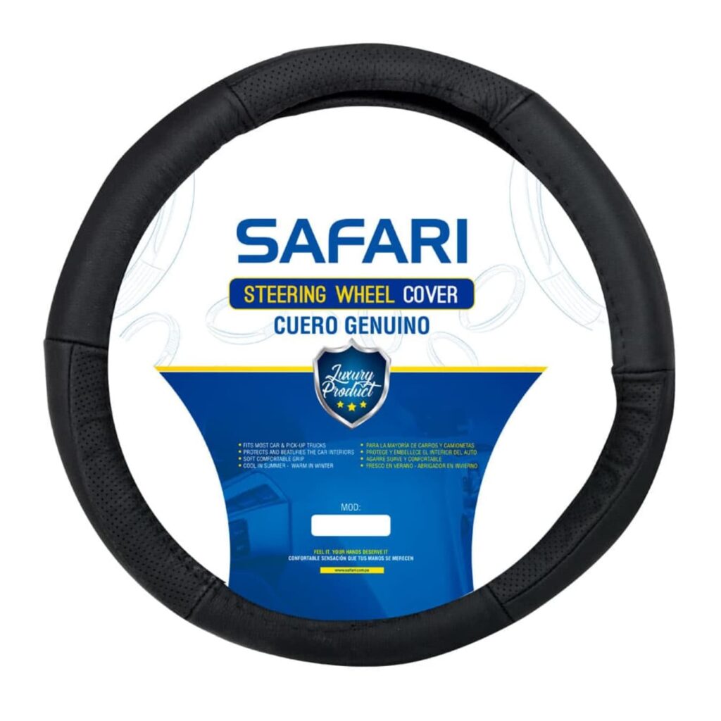 CUBRE VOLANTE CUERO GEN BK/BK 6D VENTILADO – SFT-18009BK