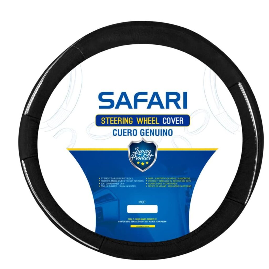 CUBRE VOLANTE CUERO GEN BASICO BK/3 LINEAS CC 3D – SFT-18011BK