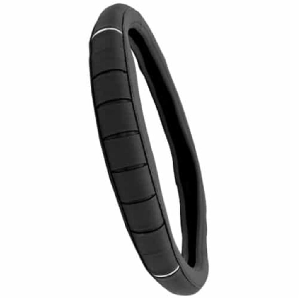 CUBRE VOLANTE CUERO GEN BK/TEXTURA NEGRA/LINEAS CC – SFT-18015BK