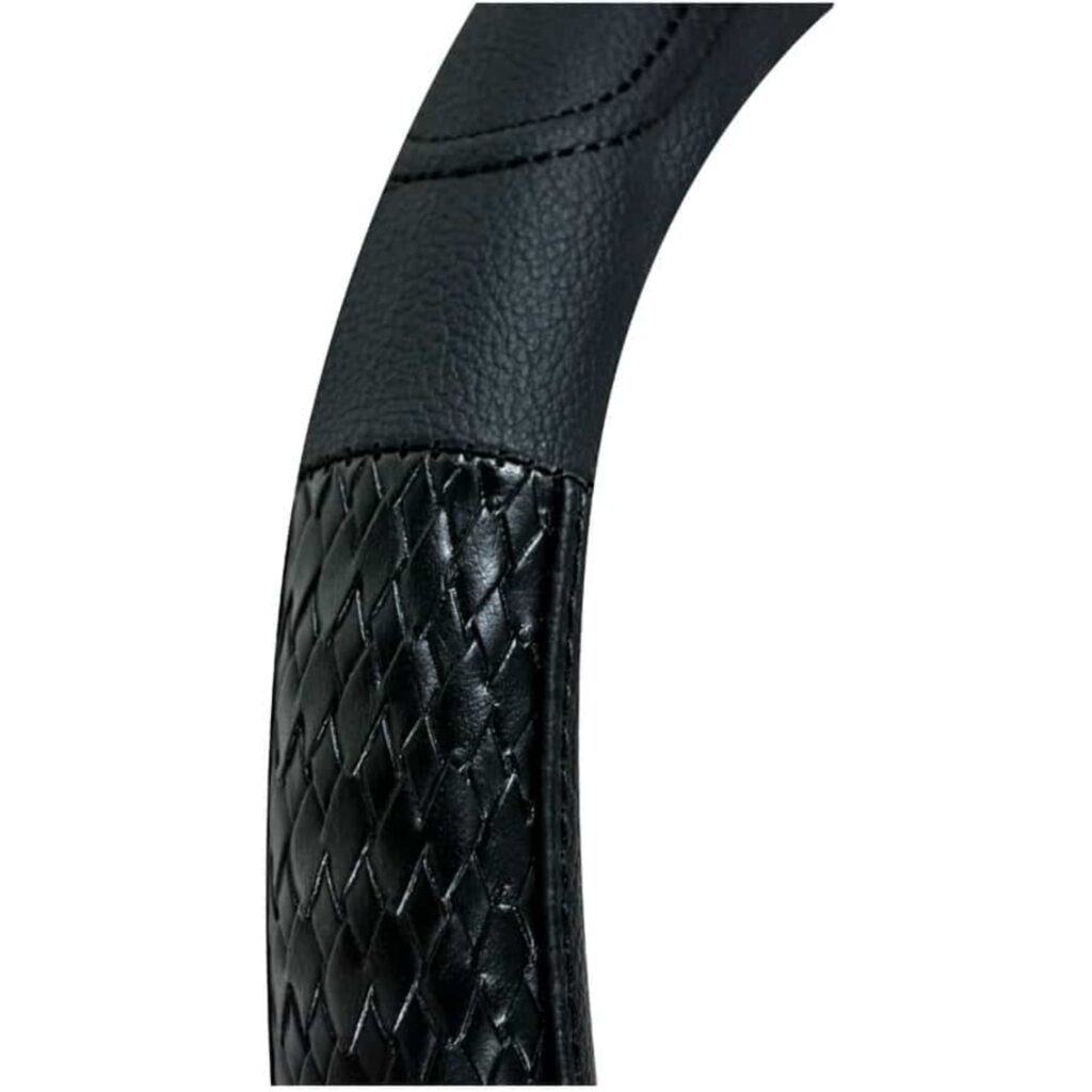 CUBRE VOLANTE CUERO GEN BK/SEMI BASKET WEAVE BK – SFT-N1710