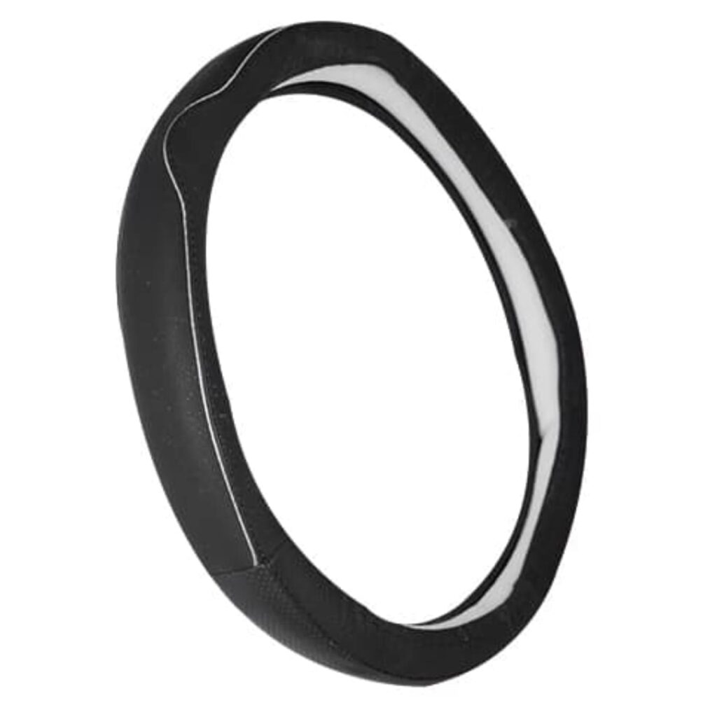 CUBRE VOLANTE CUERO GEN BK/ONDAS CC E HILO WW – SFT-18027BK