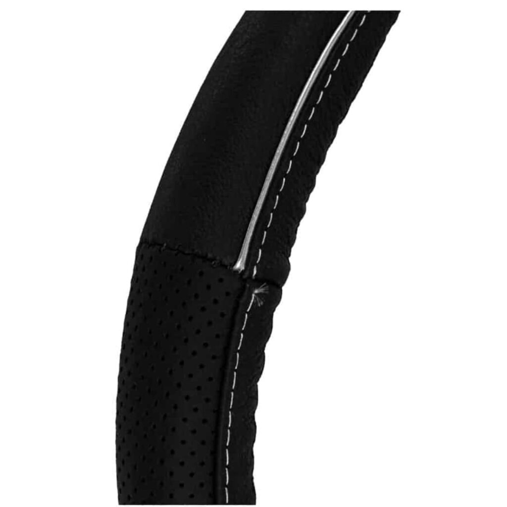 CUBRE VOLANTE CUERO GEN BK/ONDAS CC E HILO WW – SFT-18027BK