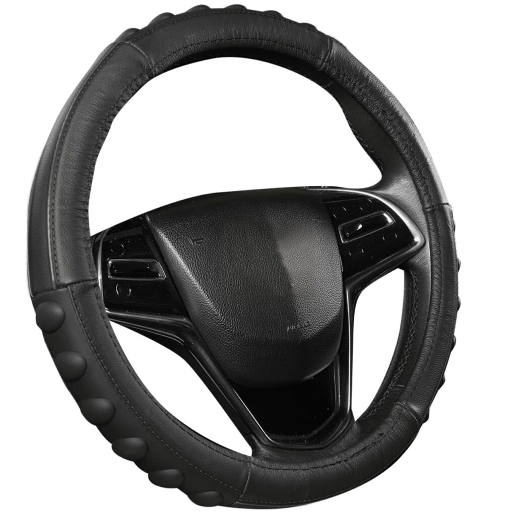 CUBRE VOLANTE CUERO GEN/SL BK C/DET OVALADO 3D BK LINEA BK – GL2201BK