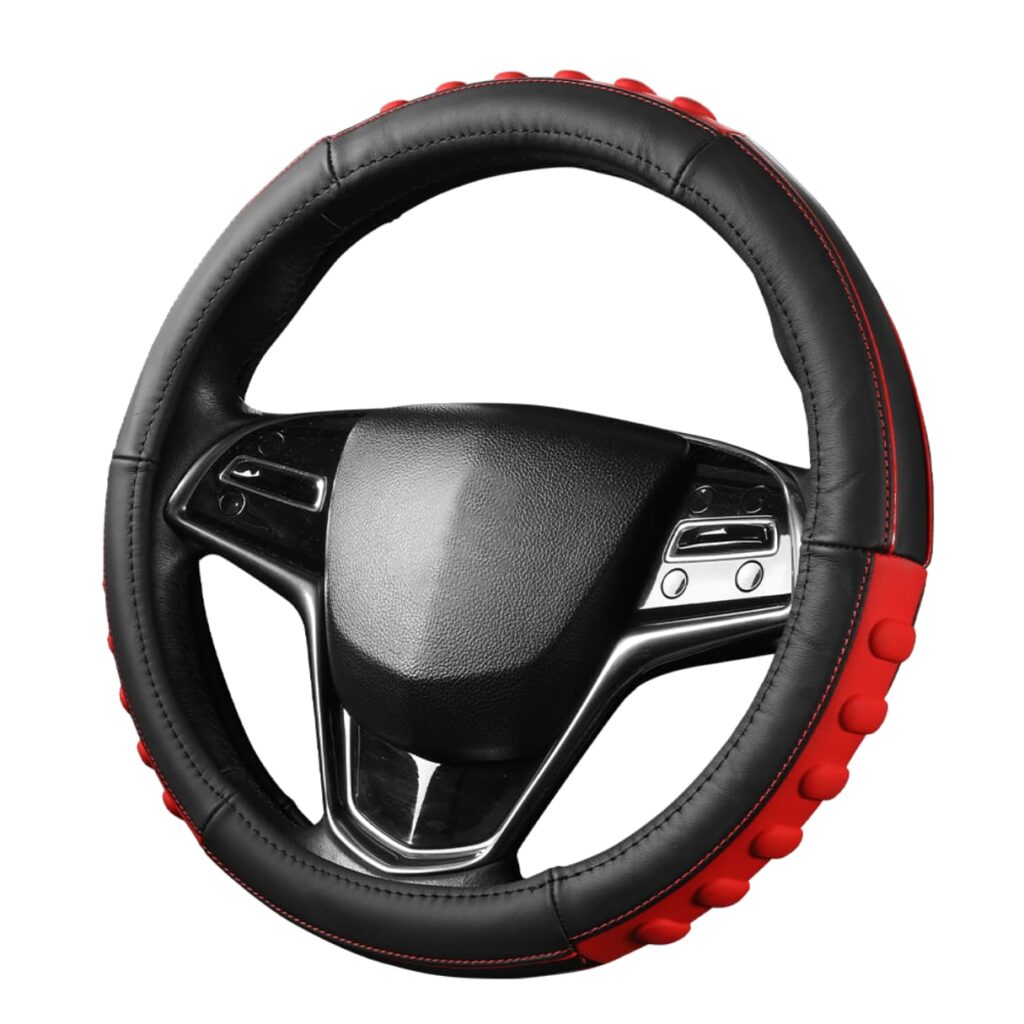 CUBRE VOLANTE CUERO GEN/SL BK C/DET OVALADO 3D RD LINEA RD – GL2201RD