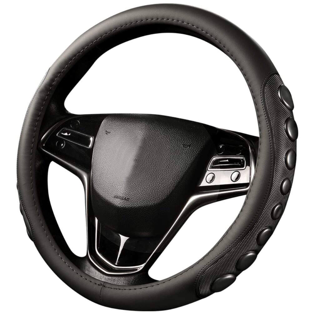 CUBRE VOLANTE CUERO GEN/HQPU BK C/ONDAS Y TEXTURA BK – GP2207BK