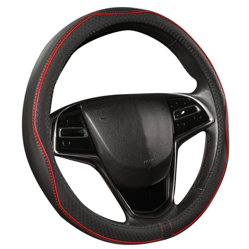 CUBRE VOLANTE CUERO GEN/HQPU BK LINEA RD TEXTURA ROMBO BK – GP2205RD