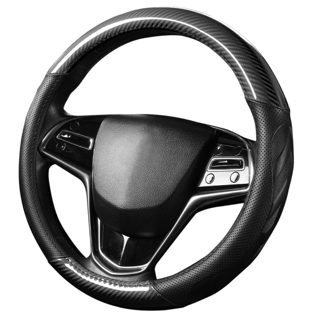 CUBRE VOLANTE CUERO GEN/HQPU/C BK C/ONDA VENTILADA BK Y DET 2D BK – GP2204BK