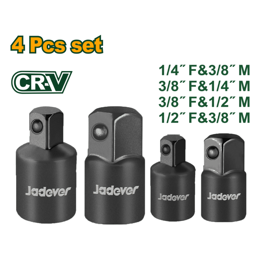 SET DE DADOS ADAPTADORES DE IMPACTO 1/4″ 3/8″ 1/2″ 4PCS CRV – JDMS6404