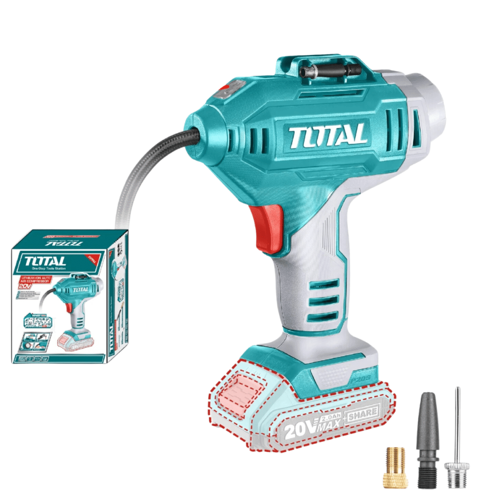 COMPRESOR DE AIRE TOTAL LI-ION 20V 150PSI 10.34BAR – TACLI2018