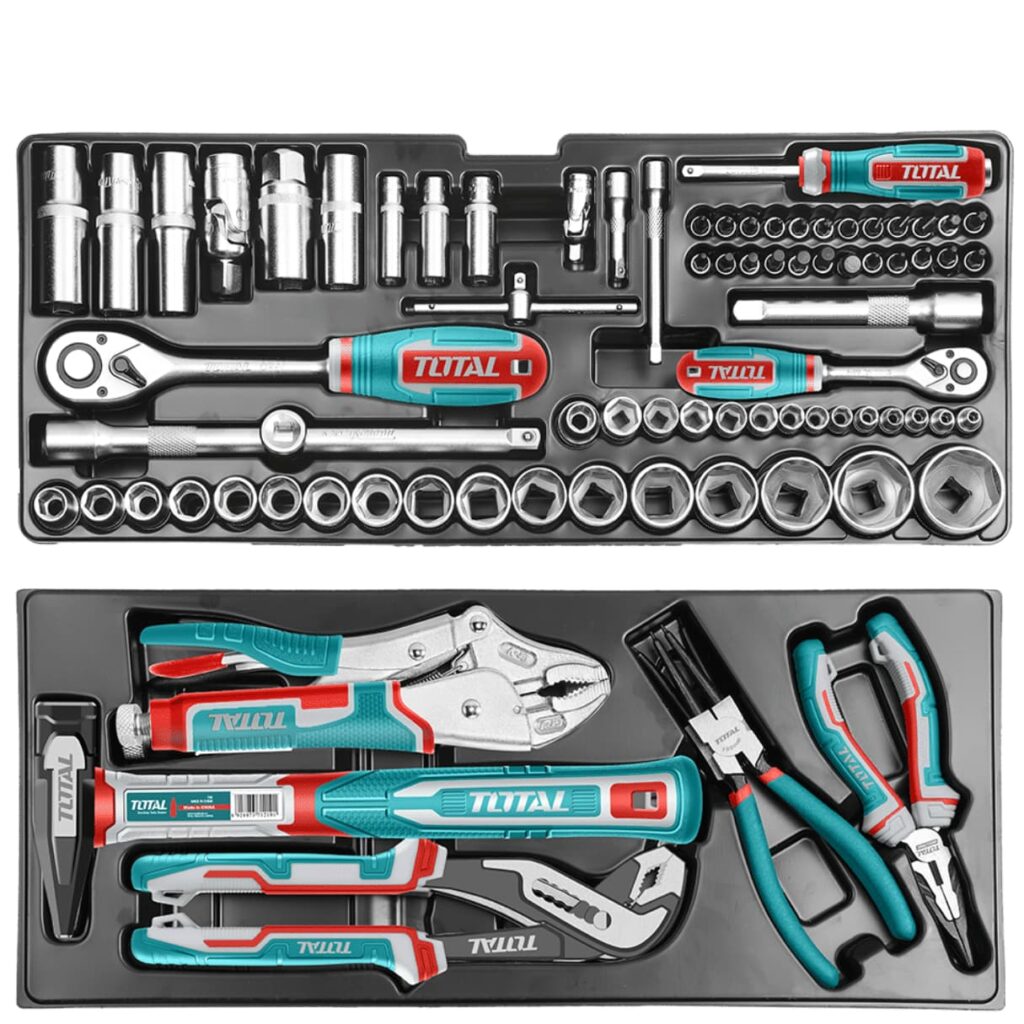 SET DE  RACHET Y HERRAMIENTAS MANUALES 132 PIEZAS MALETIN – THPTCS71321