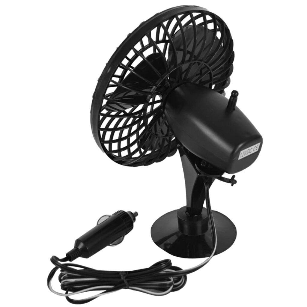 VENTILADOR NEGRO 12V PARA AUTO CAMIONETA 5″ – E10N-512B