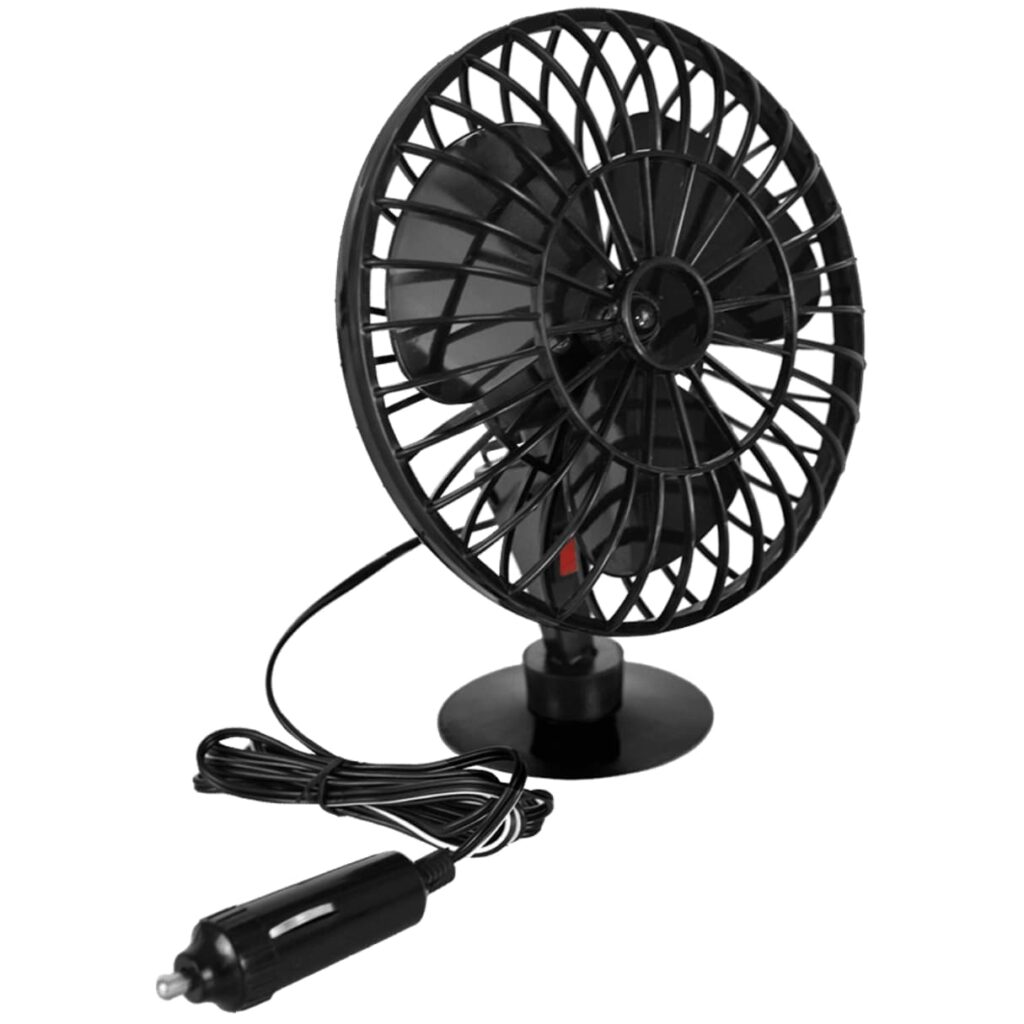 VENTILADOR NEGRO 12V PARA AUTO CAMIONETA 5″ – E10N-512B