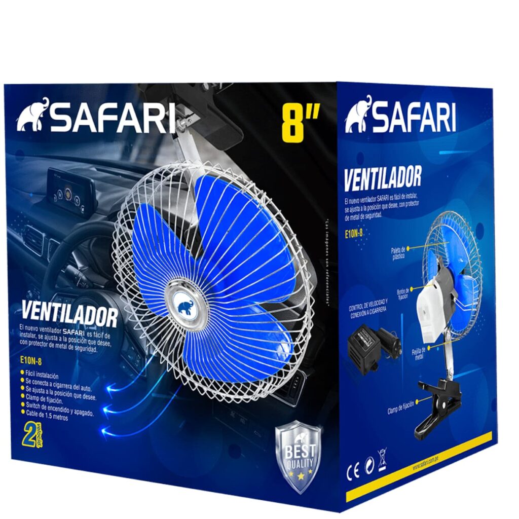 VENTILADOR NEGRO 24V 8″ PARA CAMIÓN – E10N-824B