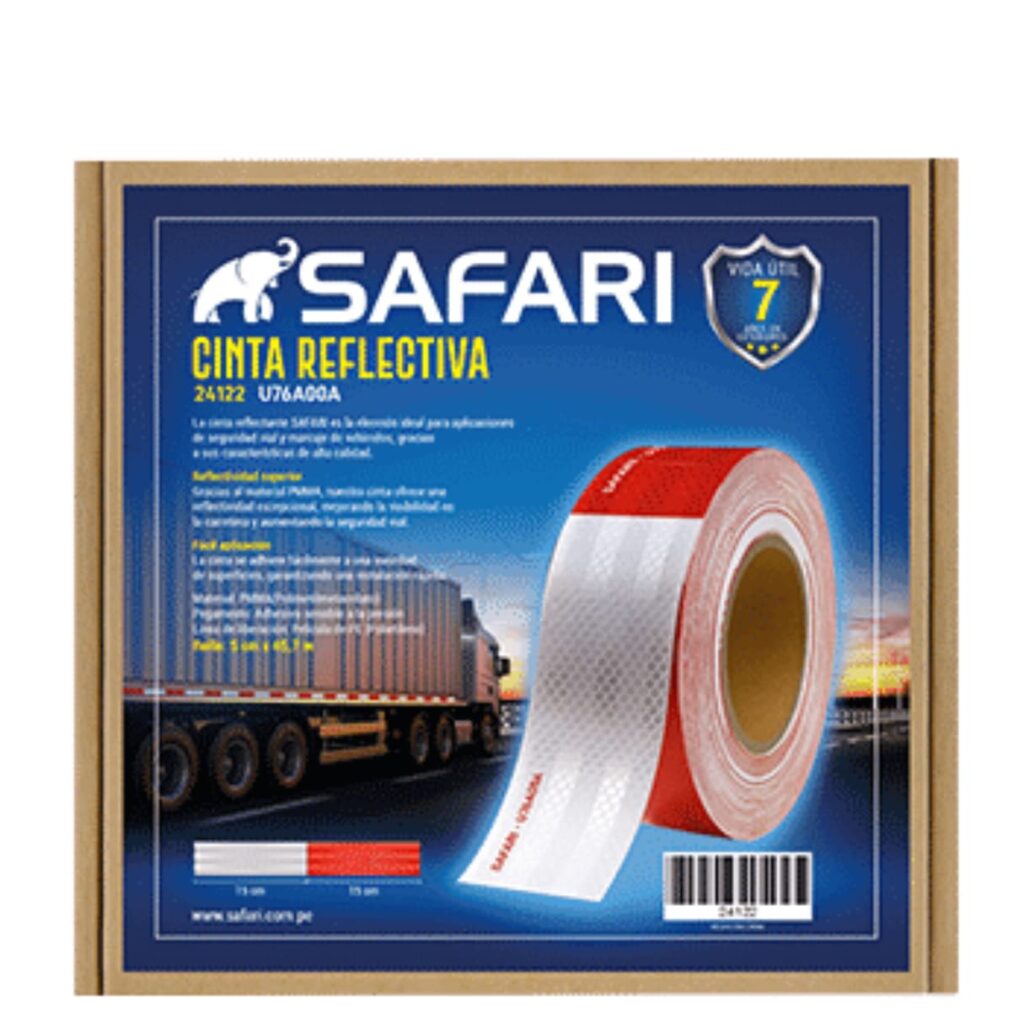 CINTA REFLECTIVA ROJO/BLANCO 45.7M X ROLLO – U76200A