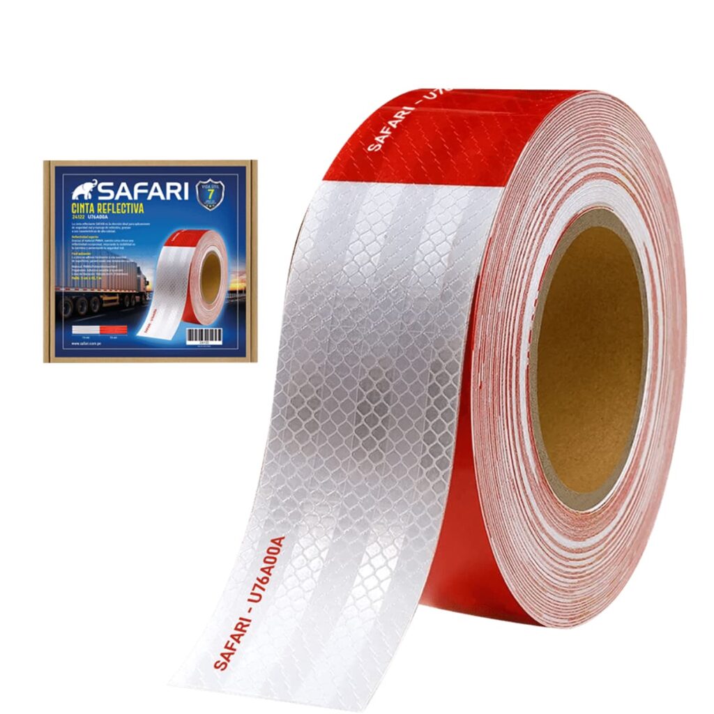 CINTA REFLECTIVA ROJO/BLANCO 45.7M X ROLLO – U76200A