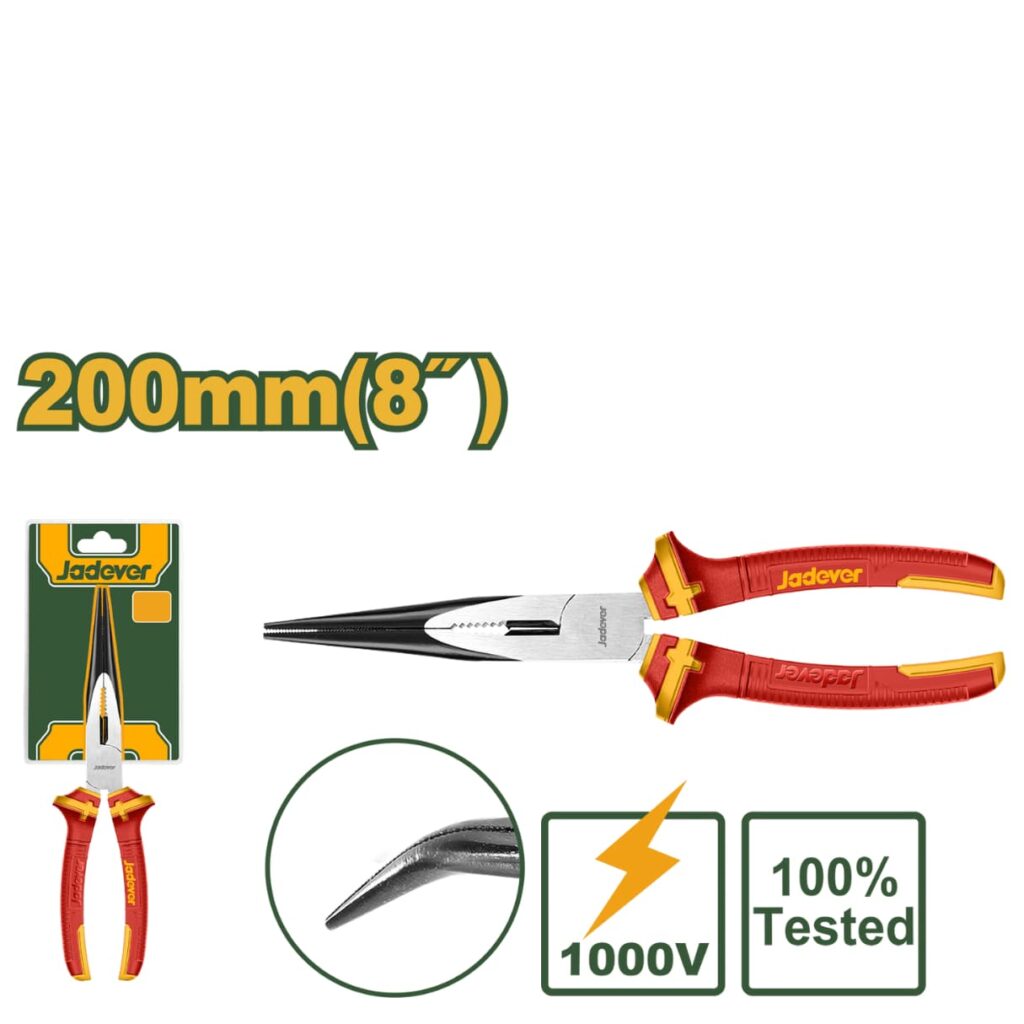 ALICATE DE PUNTA DOBLADA AISLADO 8″ 200MM – JDPL4938