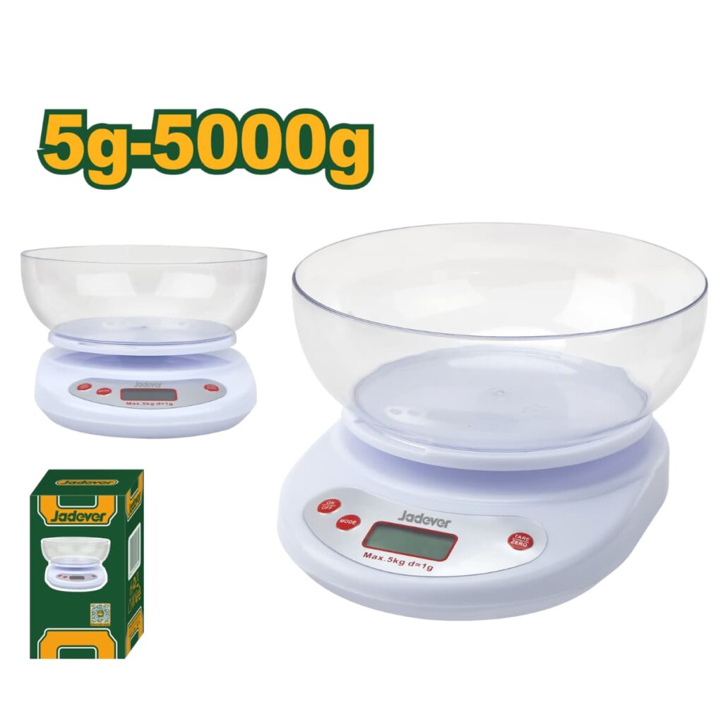 BALANZA DIGITAL JADEVER C/BOWL MAX 5KG – JDKE5507