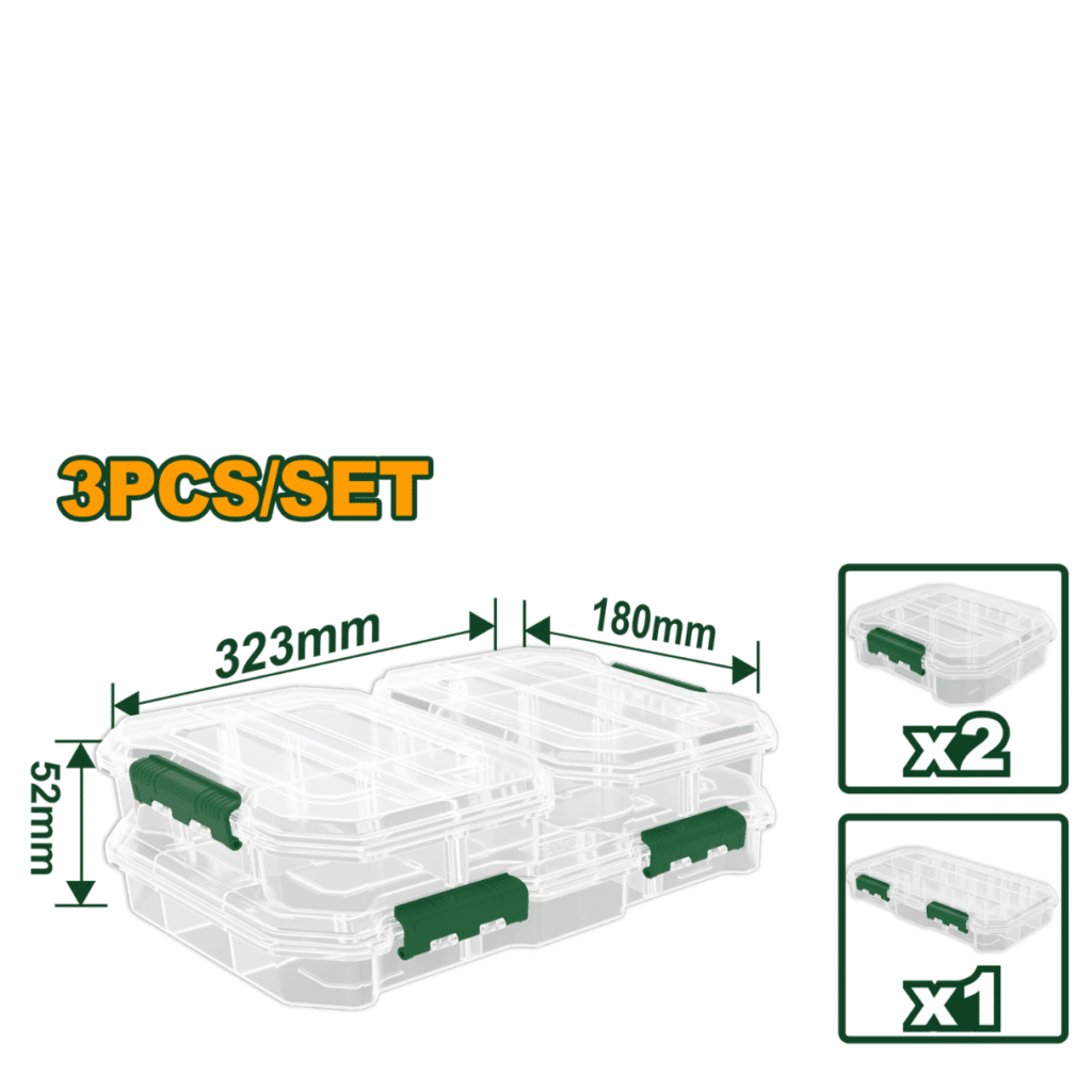 SET DE ORGANIZADORES TRANSPARENTES 2S/1L 3PCS – JDTB8343