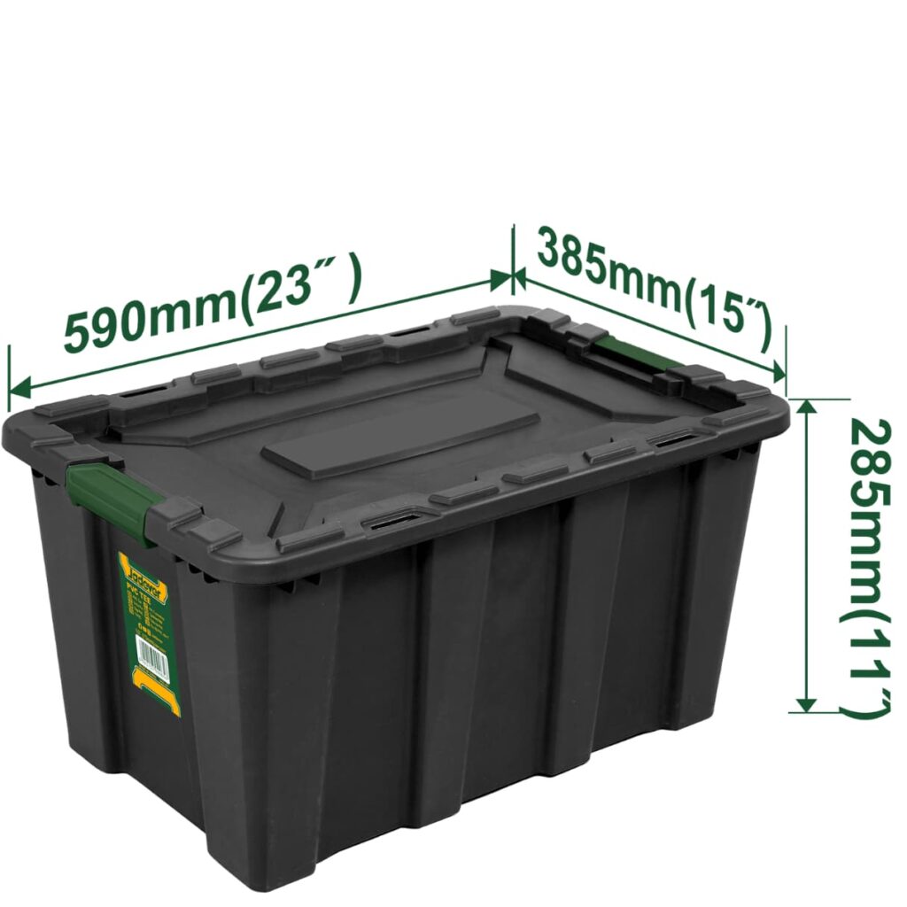 CAJA DE ALMACENAMIENTO NEGRO 23″ 40L – JDTB3340