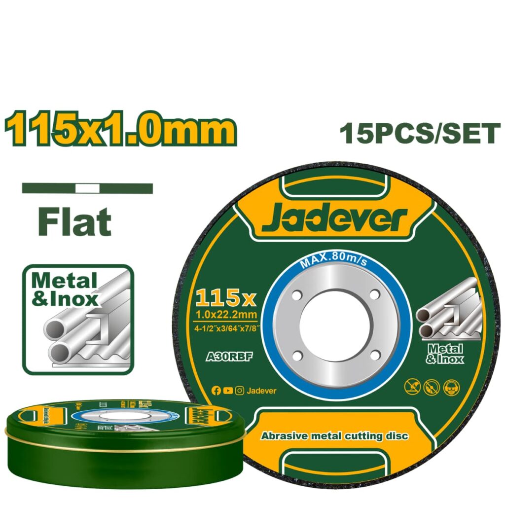 SET DE 15 DISCOS ABRASIVOS CORTE METAL 4.5″ 115X1X22.2MM AMOLADORA- JDAC2L45