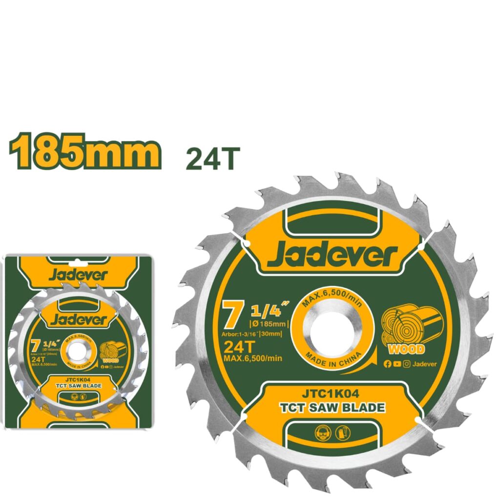 DISCO DE SIERRA  7.1/4″ 185MM  24T TCT MADERA- JDTC1K04