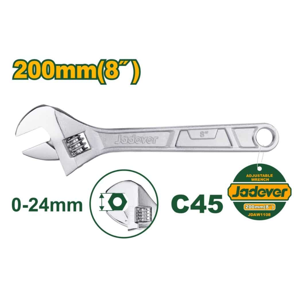 LLAVE AJUSTABLE 8″ 0-24MM – JDAW1108