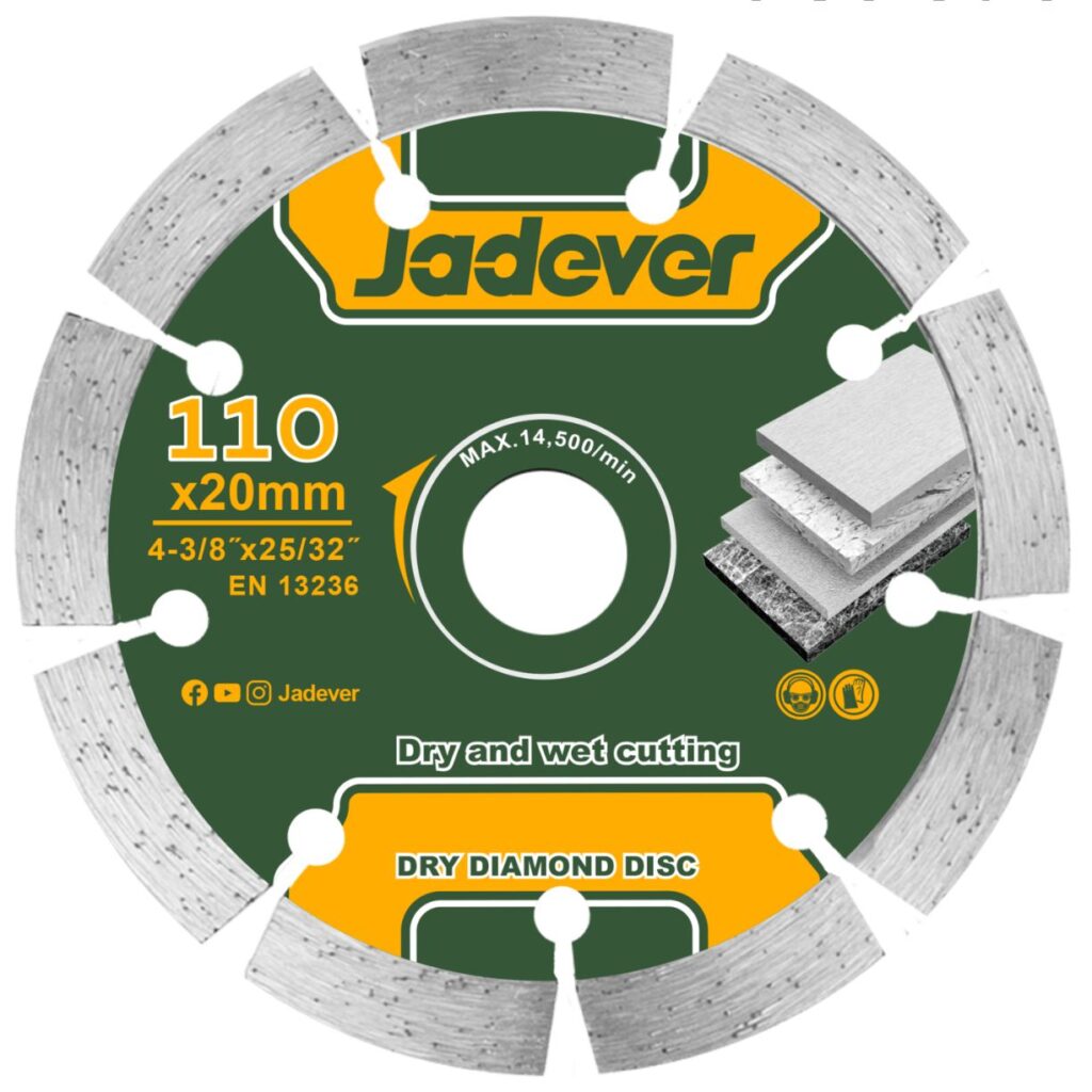 DISCO DE DIAMANTADO SECO 4.3″ 110X20MM ANCHO: 7.5MM – JDDC1K01