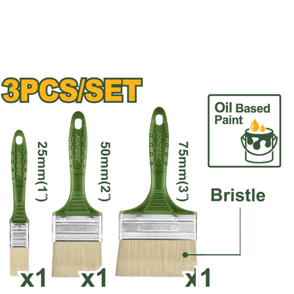 SET DE BROCHAS PARA PINTURA EN BASE DE ACEITE 3PCS – JDPB1931